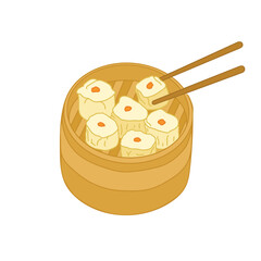 Chinese Food Illustration with Cartoon Style