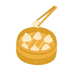 Chinese Food Illustration with Cartoon Style