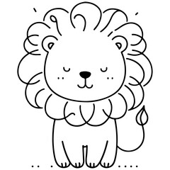 cute animal doodle cartoon design hand drawn wild animal pet and farm animal 