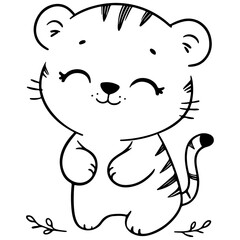 cute animal doodle cartoon design hand drawn wild animal pet and farm animal 