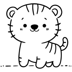 cute animal doodle cartoon design hand drawn wild animal pet and farm animal 