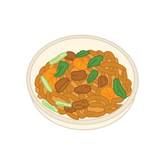 Chinese Food Illustration with Cartoon Style
