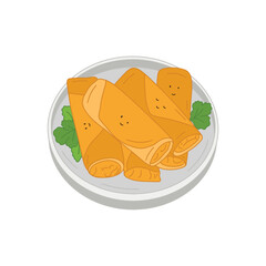 Chinese Food Illustration with Cartoon Style