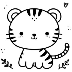 cute animal doodle cartoon design hand drawn wild animal pet and farm animal 