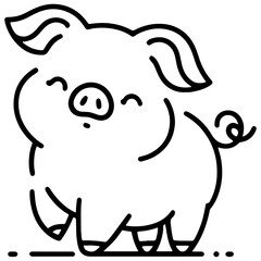 cute animal doodle cartoon design hand drawn wild animal pet and farm animal 