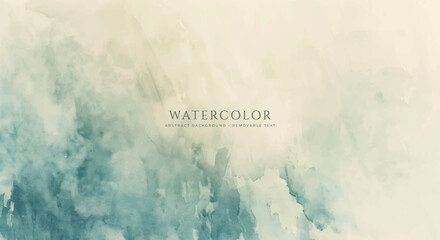 Abstract horizontal watercolor background. Neutral light colored empty space background illustration