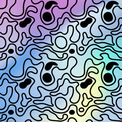 Wavy Swirl Seamless Pattern. Vintage y2k pastel color collection. Wallpaper background.