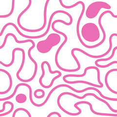 Wavy Swirl Seamless Pattern. Vintage y2k pastel color collection. Wallpaper background.