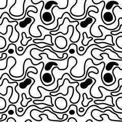 Wavy Swirl Seamless Pattern. Vintage y2k pastel color collection. Wallpaper background.