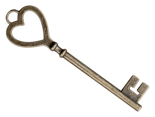 Golden heart shaped key