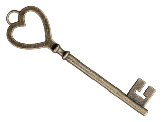 Golden heart shaped key