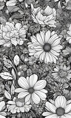 Coloring book wild flowers.