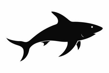 Shark vector illustration, shark jumping isolated on white, shark silhouette, shark vector art