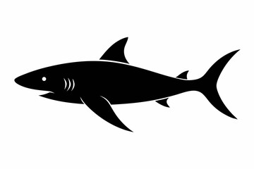 Shark vector illustration, shark jumping isolated on white, shark silhouette, shark vector art