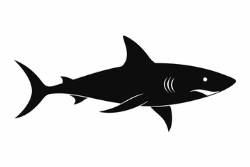 Shark vector illustration, shark jumping isolated on white, shark silhouette, shark vector art