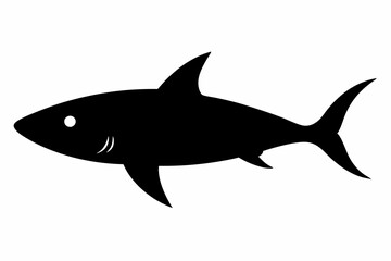 Shark vector illustration, shark jumping isolated on white, shark silhouette, shark vector art