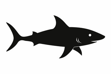 Shark vector illustration, shark jumping isolated on white, shark silhouette, shark vector art