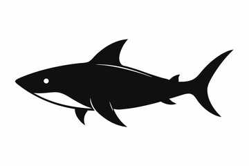 Shark vector illustration, shark jumping isolated on white, shark silhouette, shark vector art