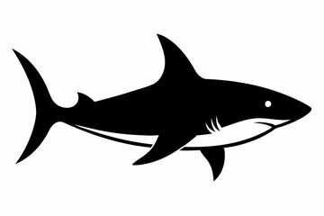 Shark vector illustration, shark jumping isolated on white, shark silhouette, shark vector art