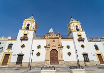 Fototapeta premium A beautiful view of the Church of Our Lady of La Merced in Ronda, Spain, under a clear blue sky