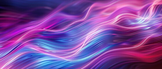 Obraz premium Abstract Flowing Neon Waves