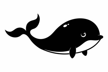 Whale vector illustration, whale jumping isolated on white, whale silhouette, whale vector art