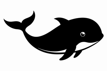 Whale vector illustration, whale jumping isolated on white, whale silhouette, whale vector art