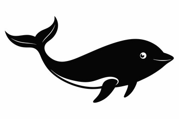 Whale vector illustration, whale jumping isolated on white, whale silhouette, whale vector art