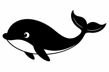 Whale vector illustration, whale jumping isolated on white, whale silhouette, whale vector art