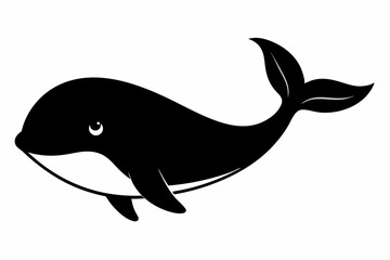 Whale vector illustration, whale jumping isolated on white, whale silhouette, whale vector art