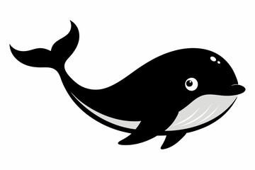 Whale vector illustration, whale jumping isolated on white, whale silhouette, whale vector art