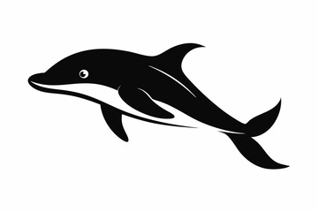 Whale vector illustration, whale jumping isolated on white, whale silhouette, whale vector art