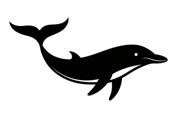 Whale vector illustration, whale jumping isolated on white, whale silhouette, whale vector art