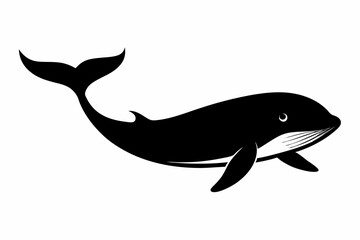 Whale vector illustration, whale jumping isolated on white, whale silhouette, whale vector art