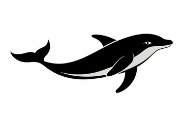 Whale vector illustration, whale jumping isolated on white, whale silhouette, whale vector art