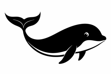 Whale vector illustration, whale jumping isolated on white, whale silhouette, whale vector art