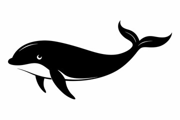 Whale vector illustration, whale jumping isolated on white, whale silhouette, whale vector art