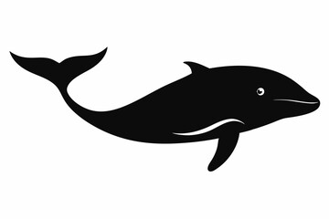 Whale vector illustration, whale jumping isolated on white, whale silhouette, whale vector art