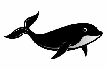 Whale vector illustration, whale jumping isolated on white, whale silhouette, whale vector art