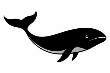 Whale vector illustration, whale jumping isolated on white, whale silhouette, whale vector art