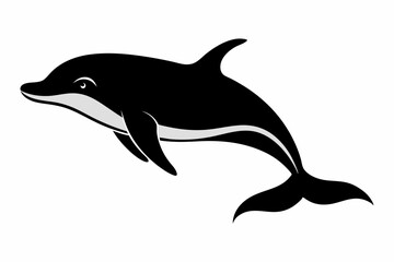 Whale vector illustration, whale jumping isolated on white, whale silhouette, whale vector art