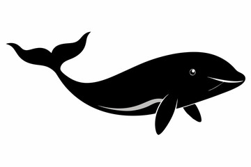 Obraz premium Whale vector illustration, whale jumping isolated on white, whale silhouette, whale vector art