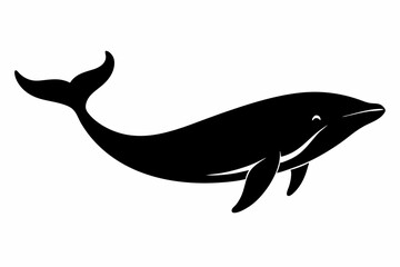 Whale vector illustration, whale jumping isolated on white, whale silhouette, whale vector art