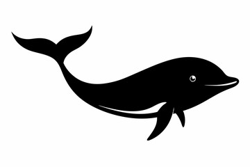 Whale vector illustration, whale jumping isolated on white, whale silhouette, whale vector art