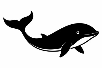 Whale vector illustration, whale jumping isolated on white, whale silhouette, whale vector art