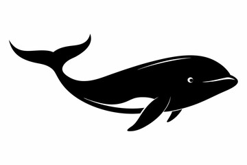 Whale vector illustration, whale jumping isolated on white, whale silhouette, whale vector art