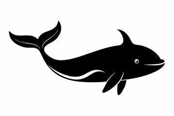 Whale vector illustration, whale jumping isolated on white, whale silhouette, whale vector art