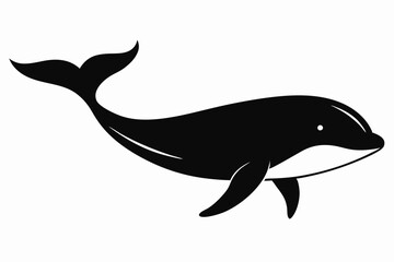 Whale vector illustration, whale jumping isolated on white, whale silhouette, whale vector art