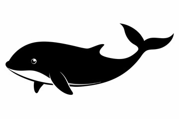 Whale vector illustration, whale jumping isolated on white, whale silhouette, whale vector art