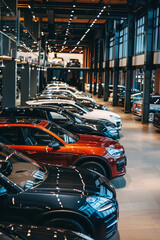 Naklejka premium Car showroom with various brands